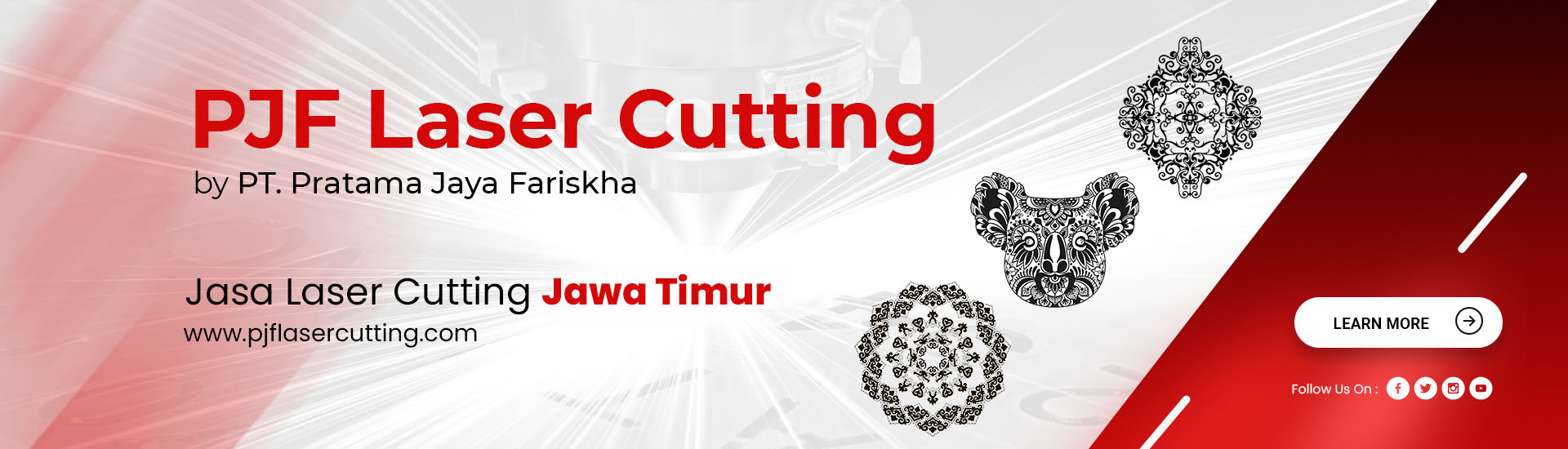 sub header pjflaser PJF Laser Cutting, PT. Pratama Jaya Fariskha, Jasa laser cutting Jawa Timur , Laser cutting plat Surabaya , Laser cutting besi Jombang , Cutting plat stainless Surabaya , Jasa laser cutting fasad di Jawa Timur , Harga laser cutting plat besi , Laser cutting partisi dekoratif Jawa Timur , Jasa cutting ACP Surabaya , Fasad laser cutting Surabaya , Pagar laser cutting custom Jawa Timur , Jasa laser cutting plat galvanis , Laser cutting plat stainless untuk interior , Harga jasa cutting laser Jawa Timur , Laser cutting partisi ruangan Jombang , Desain pagar laser cutting Surabaya , Jasa laser cutting murah di Jawa Timur , Laser cutting custom Surabaya , Jasa laser cutting ACP fasad Surabaya , Partisi ruangan laser cutting Jombang , Jasa cutting laser profesional Surabaya , Jasa Laser Cutting Plat Jawa Timur , Laser Cutting Besi Surabaya , Laser Cutting Plat Stainless Jombang , Jasa Laser Cutting Galvanis Jawa Timur , Cutting ACP Surabaya , Fasad Laser Cutting untuk Gedung , Jasa Pagar Laser Cutting Jawa Timur , Partisi Laser Cutting Custom Surabaya , Harga Jasa Laser Cutting Plat Besi , Cutting Laser untuk Desain Interior , Penyedia Fasad Laser Cutting Surabaya , Laser Cutting untuk Proyek Konstruksi , Jasa Laser Cutting ACP Terbaik , Pembuatan Pagar Laser Cutting Surabaya , Jasa Laser Cutting Stainless Jawa Timur , Cutting Plat Besi Presisi Tinggi Surabaya , Partisi Dekoratif Laser Cutting , Penyedia Laser Cutting Custom , Layanan Cutting Plat Galvanis di Jombang , Fasad Bangunan dengan Laser Cutting,